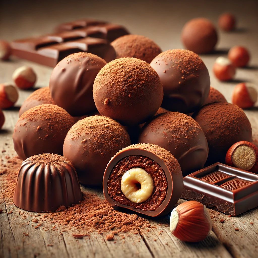 Hazelnoot chocolade truffel