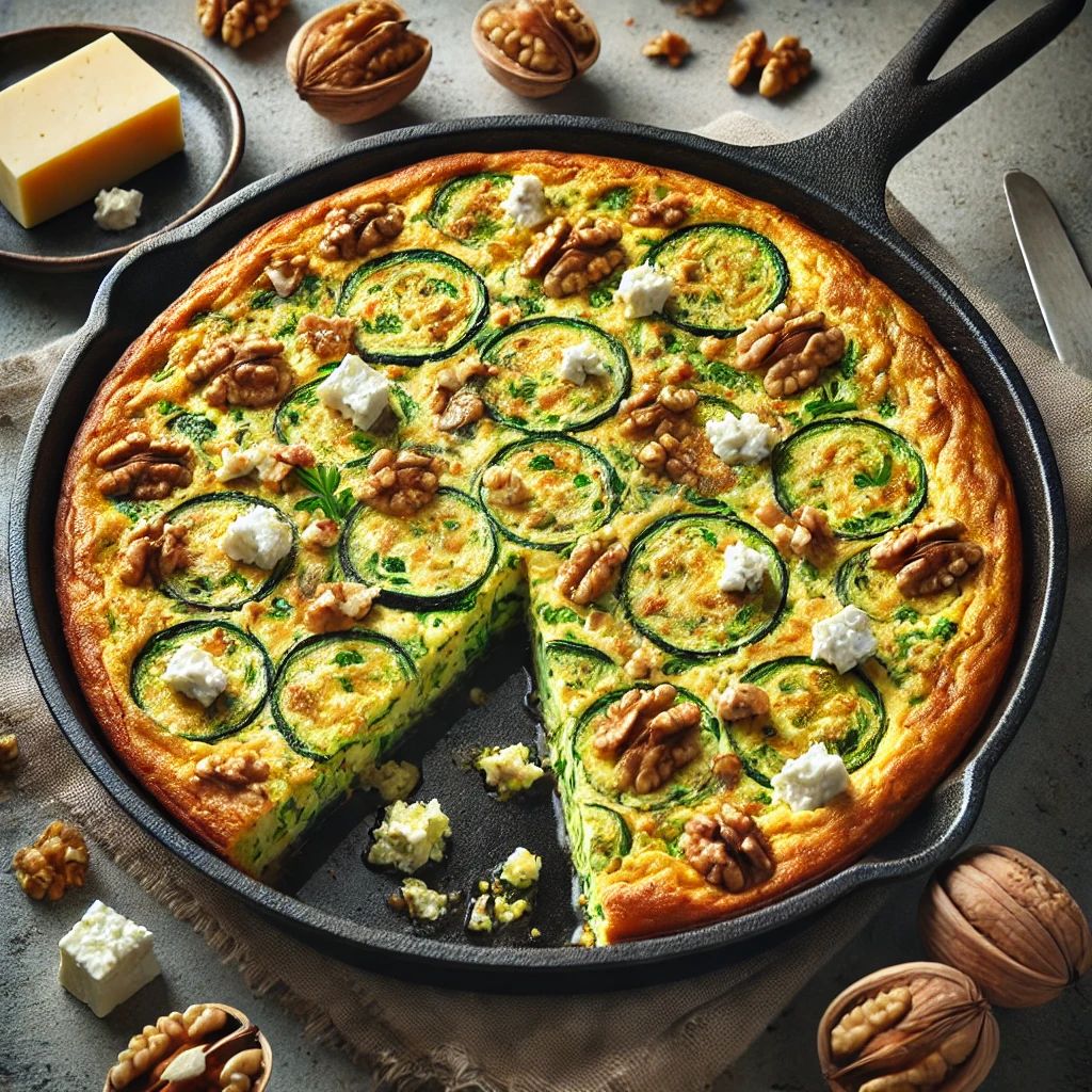 Walnoten courgette frittata